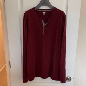 Old Navy Maroon Soft-Washed Henley